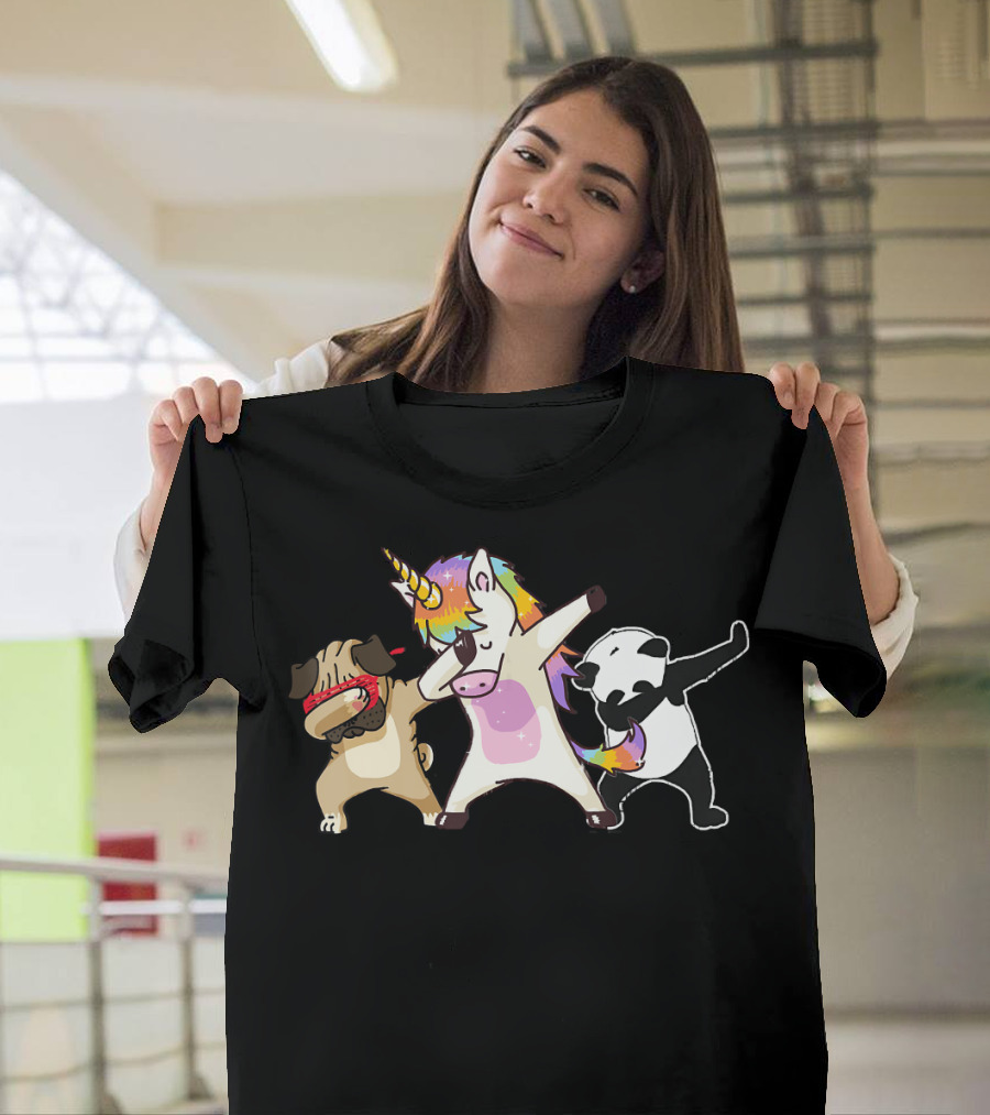 Dabbing Team Unicorn Panda Pug Dance T-Shirt