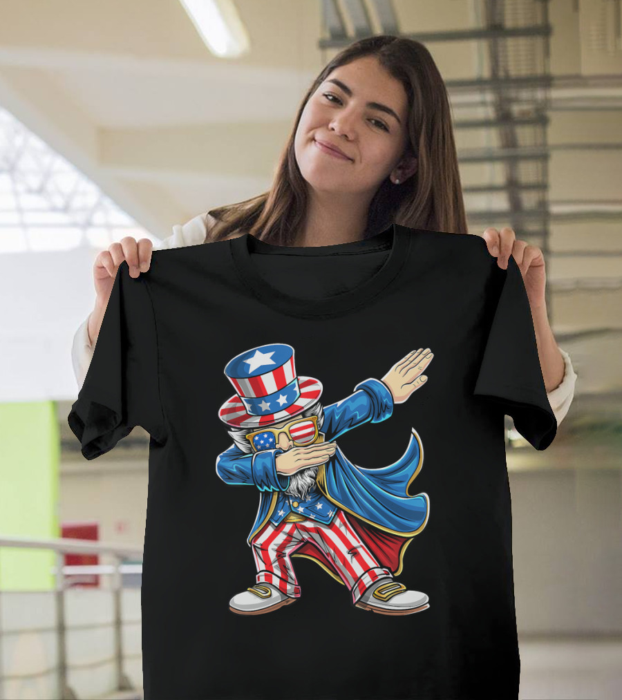 Dabbing Uncle Sam Fourth of July Patriotic USA T-Shirt