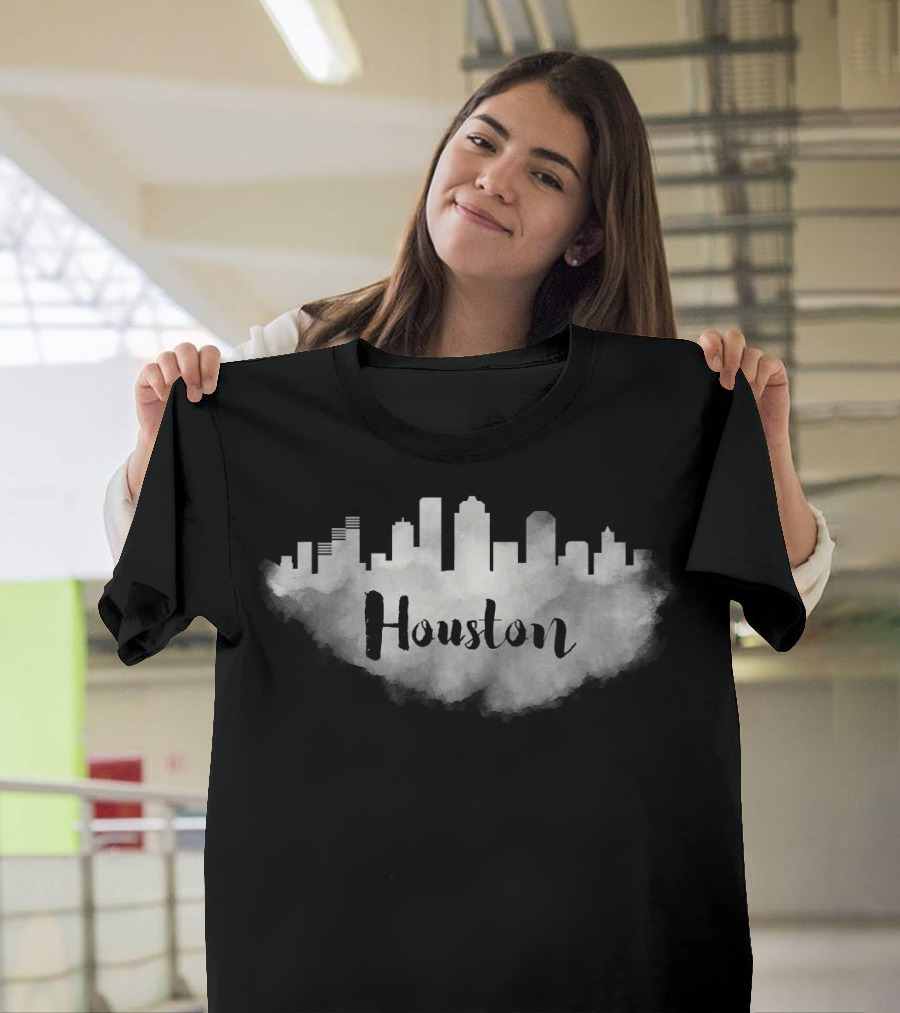 Houston Skyline Horizon Silhouette Retro Vintage Wat T-Shirt