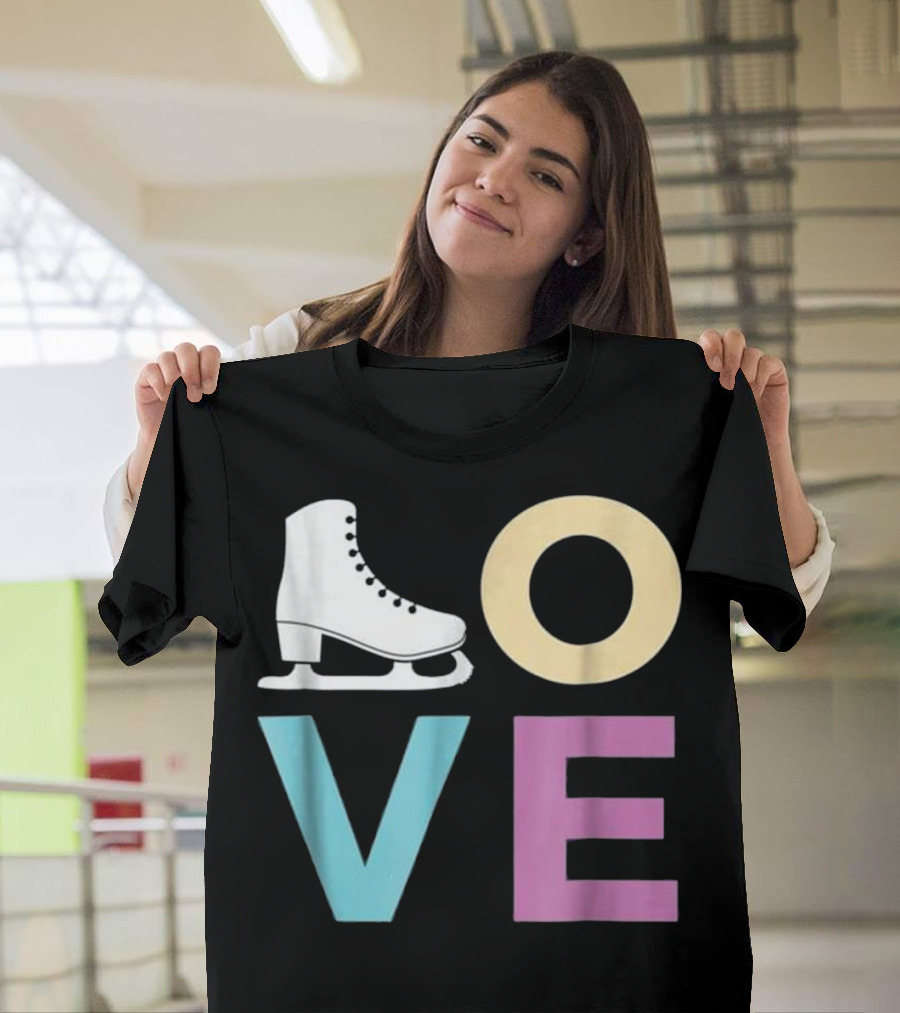 LOVE Ice Skate Figure Skating Gift T-Shirt