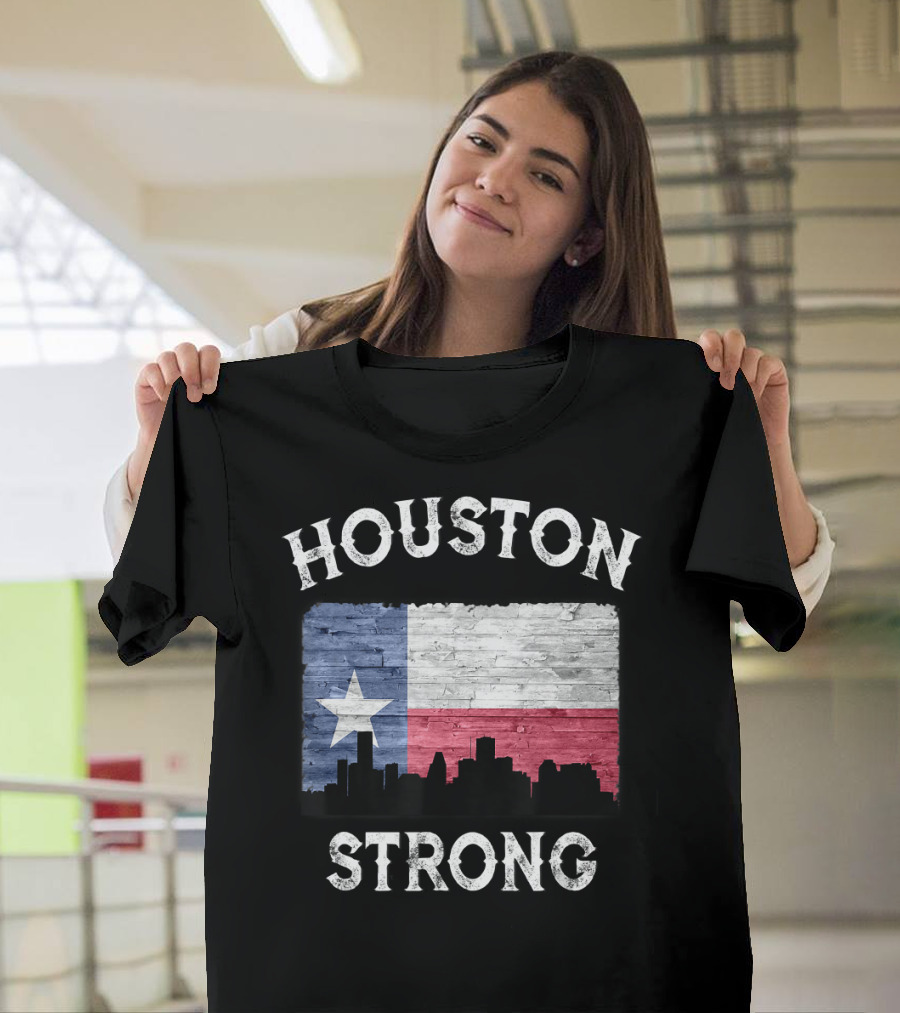 Houston Strong Texas Flag Skyline T-Shirt