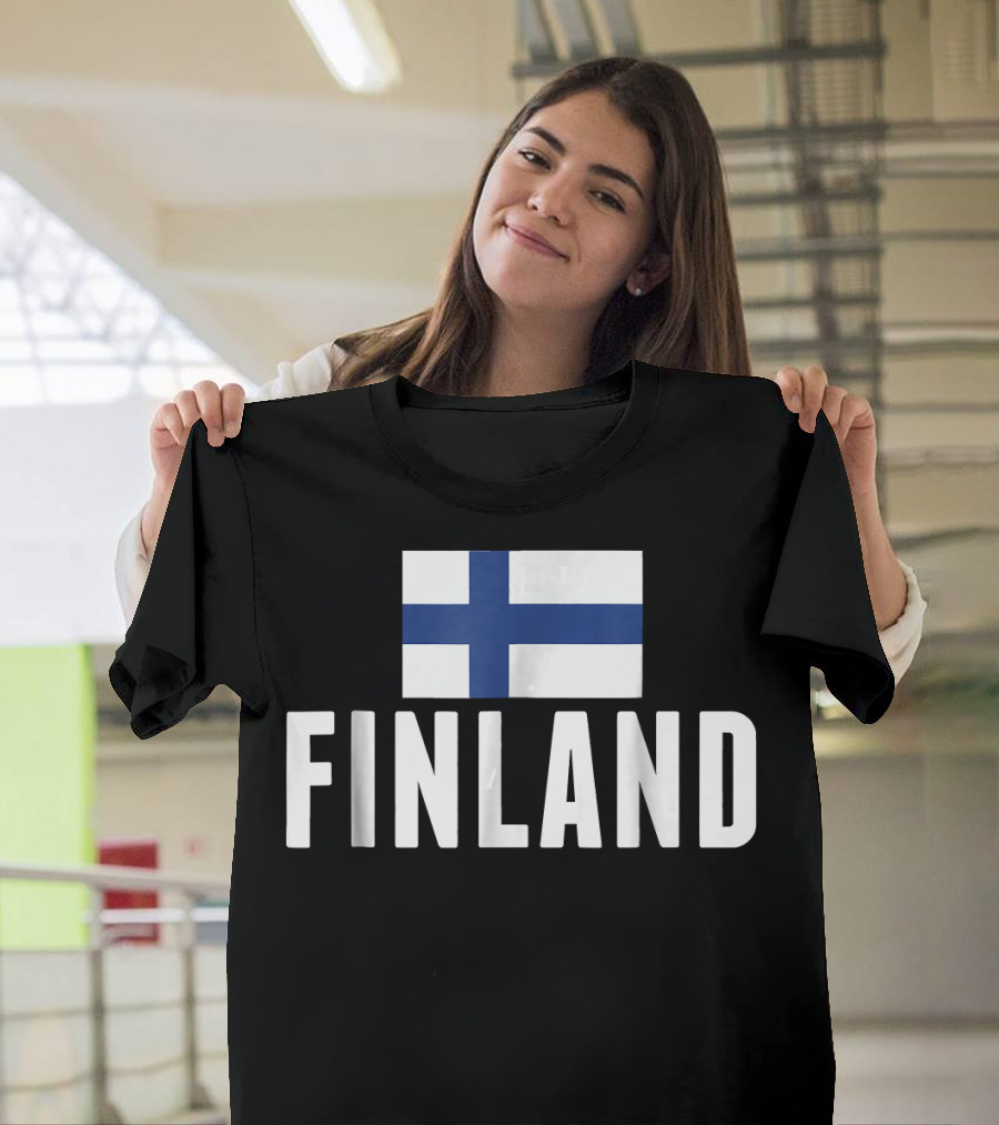 Finnish National Flag Finland Iconic Blue and White T-Shirt