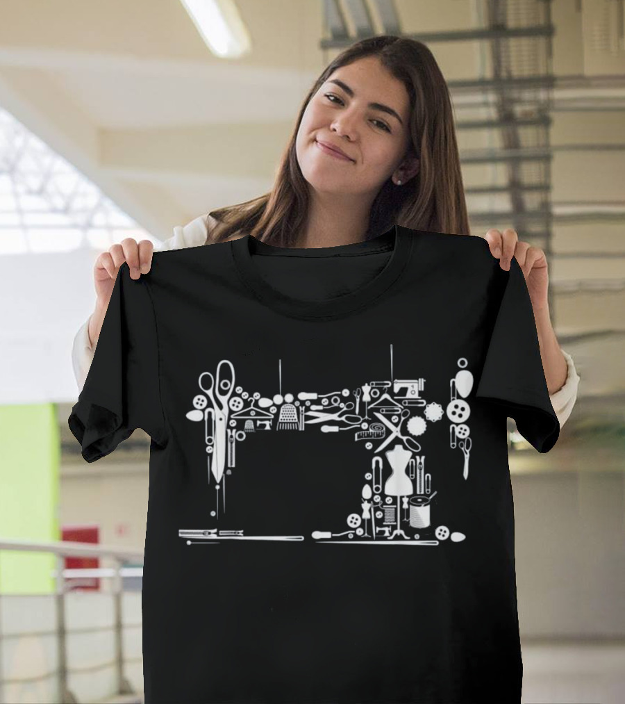 Sewing Quilting Machine Quilters Gift With Sewing Tools and Accessories T-Shirt