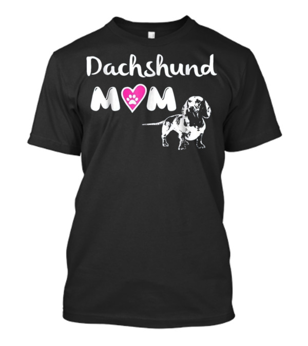 Dachshund Mom Heart Paw Prints T-Shirt