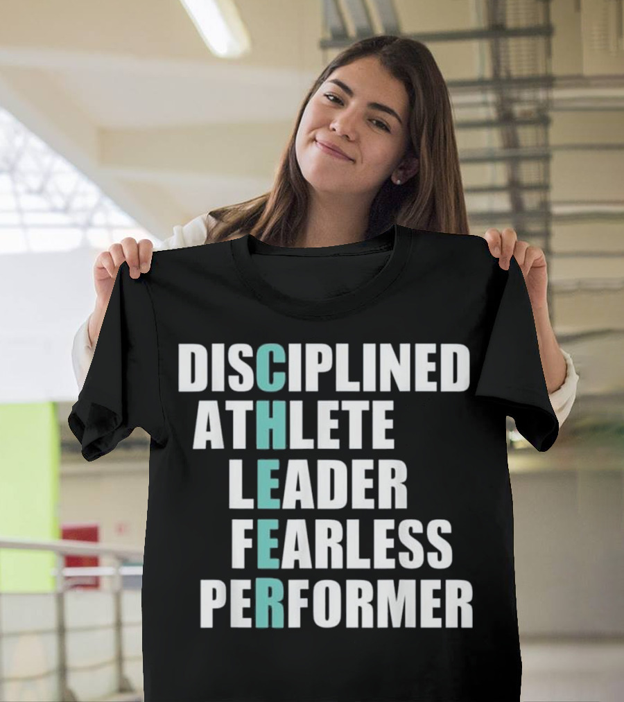 Disciplined Athlete Leader Fearless Performer Cheerleading Cute Cheer Cheerl T-Shirt