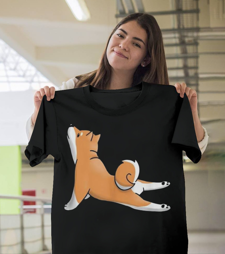 Shiba Inu Yoga Stretch Funny Dog Pose T-Shirt