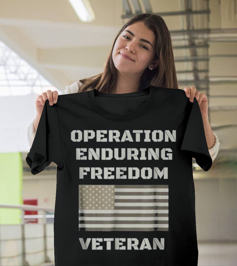 Operation Enduring Freedom Veteran American Flag T-Shirt