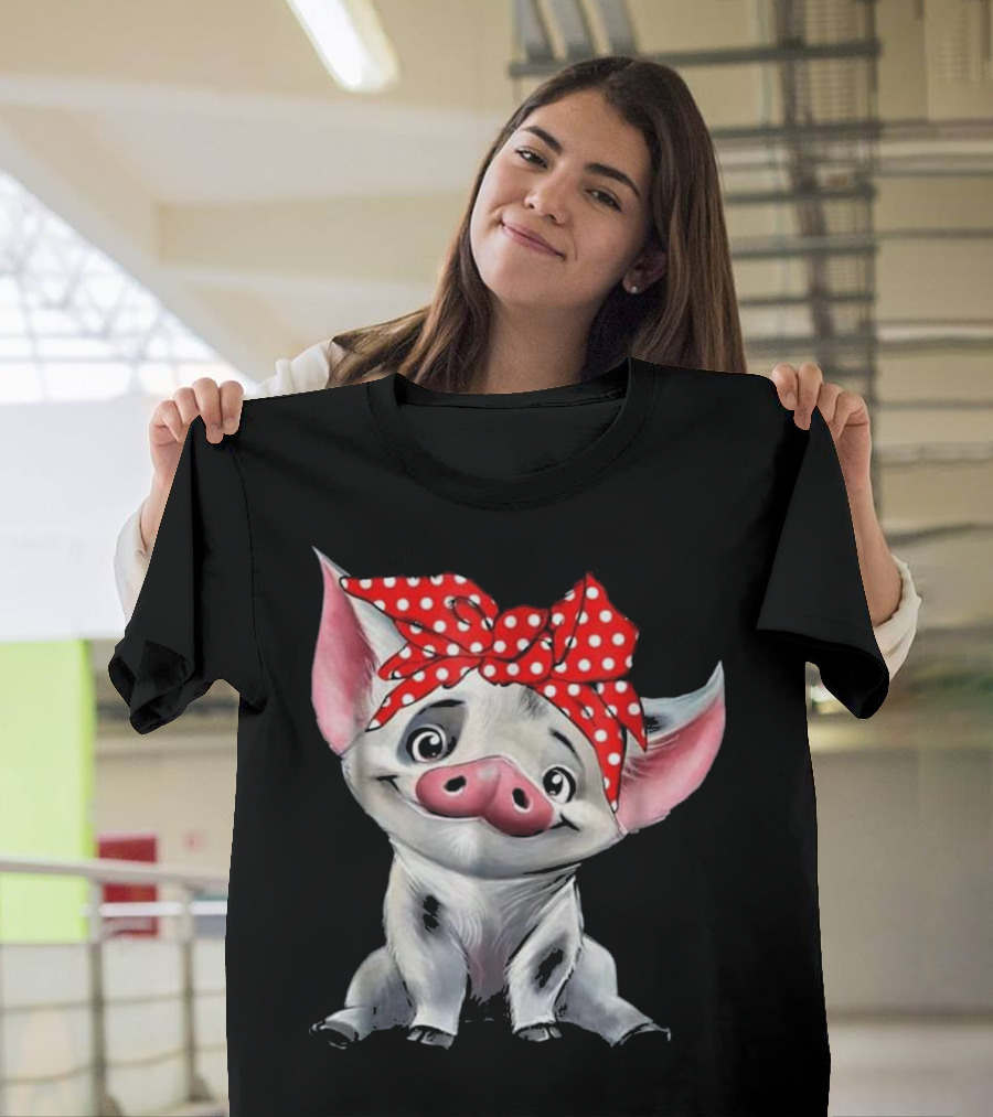 Pua Pig with Red Polka Dot Bandana T-Shirt