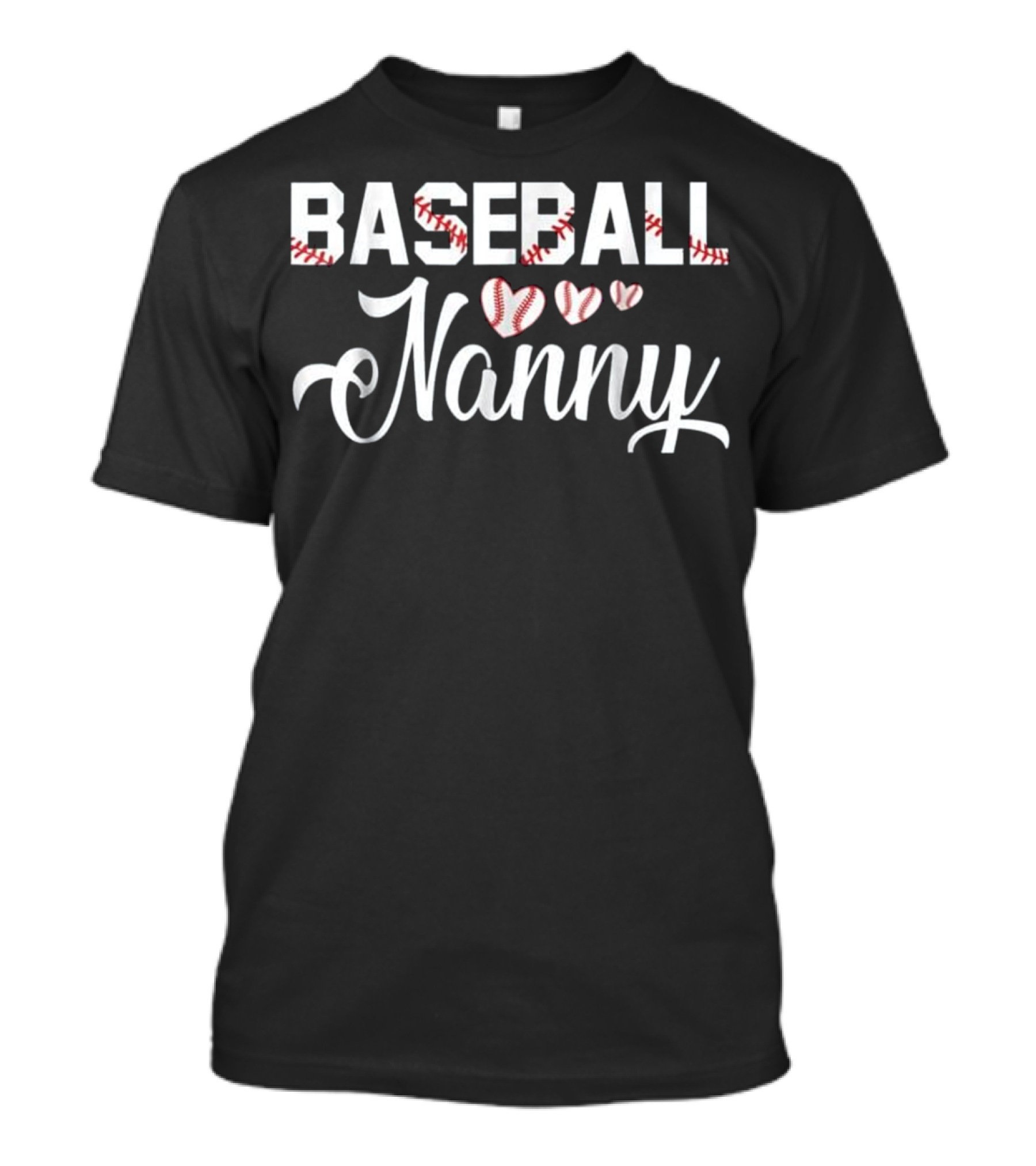 Baseball Nanny Love With Heart-Shaped Baseballs T-Shirt