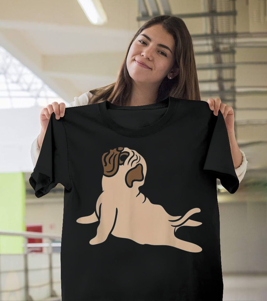 Pug Yoga Stretching Pose T-Shirt