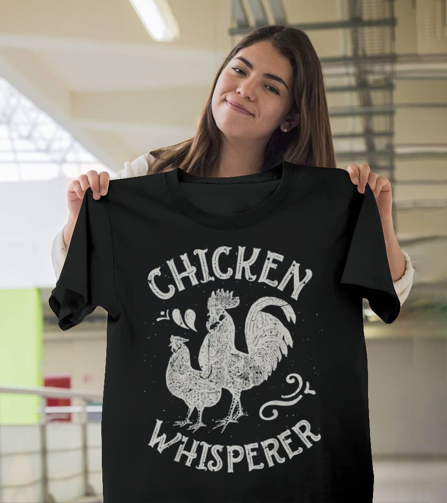 Chicken Whisperer Funny Farm Poultry Classic Rooster and Hen T-Shirt