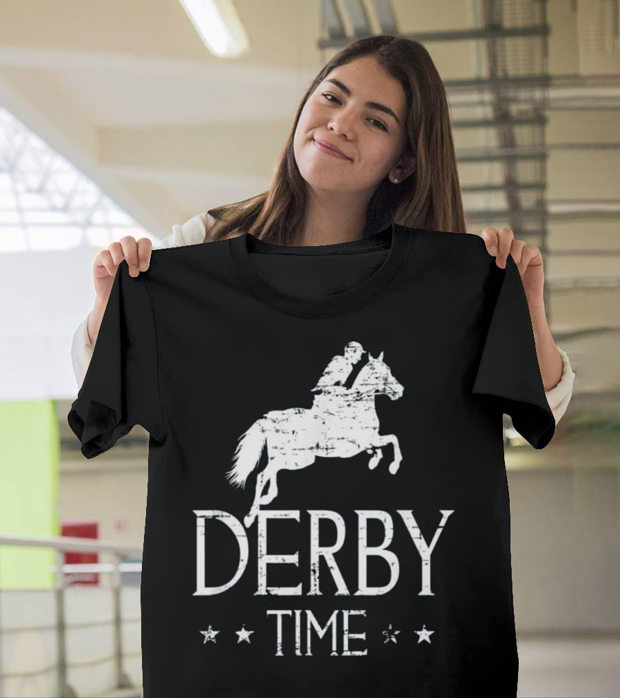 DERBY TIME HORSE RACING STAR JUMP T-Shirt