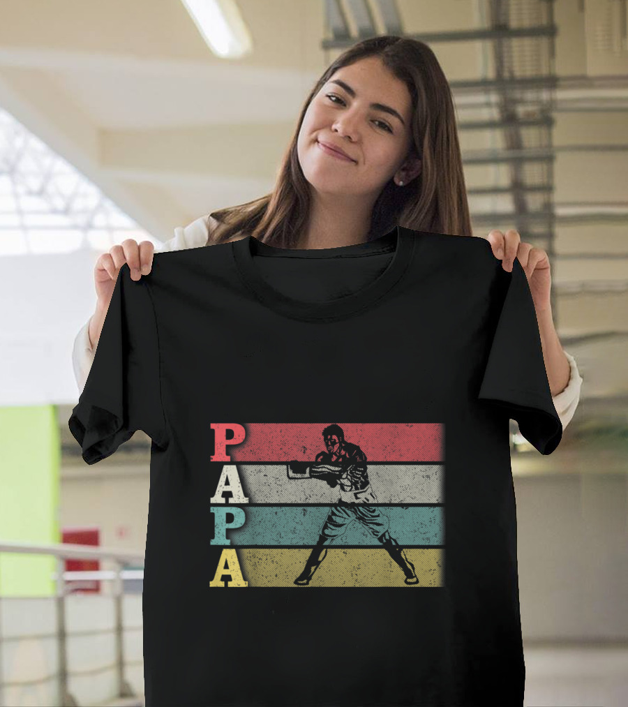 Papa Retro Boxing Stripes T-Shirt
