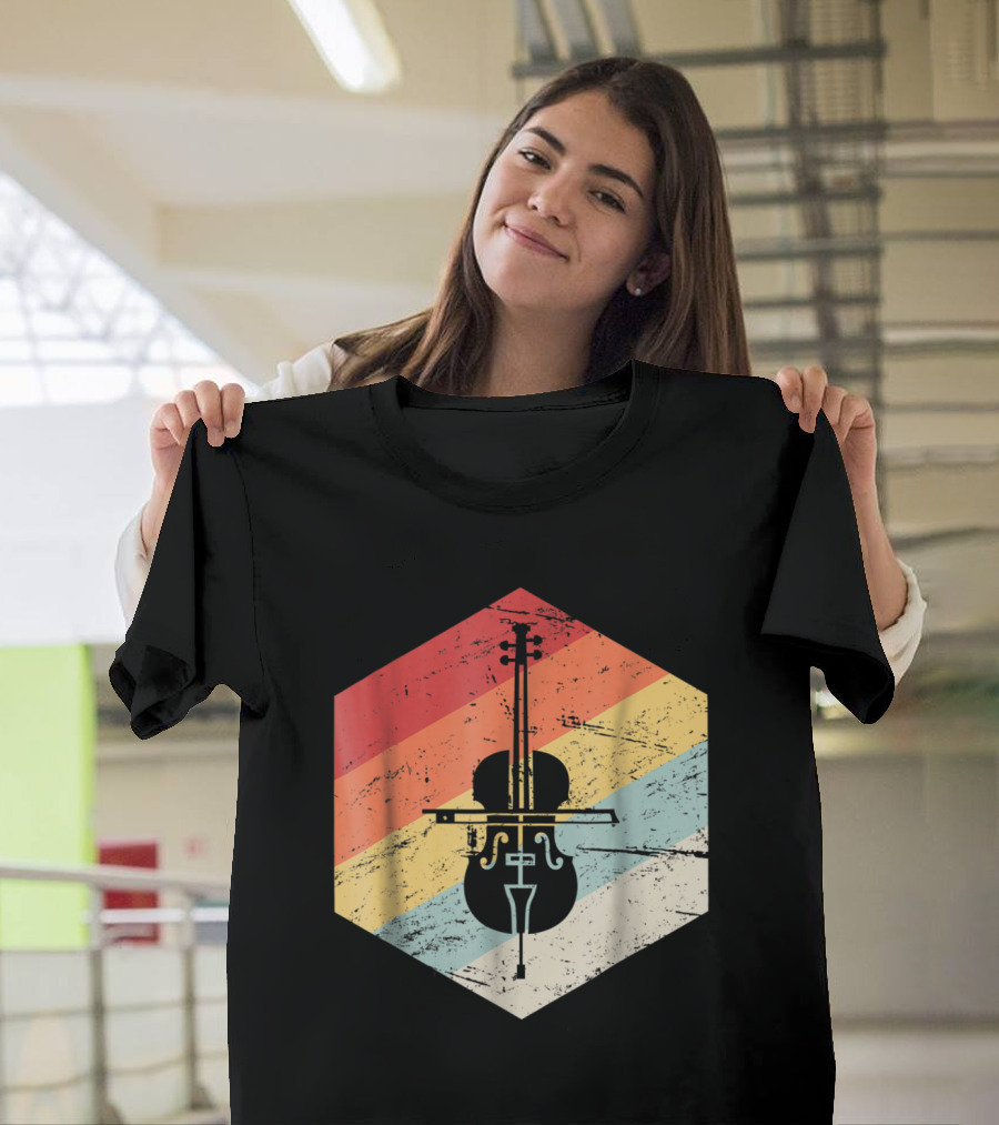 Vintage Cello Retro Stripes T-Shirt