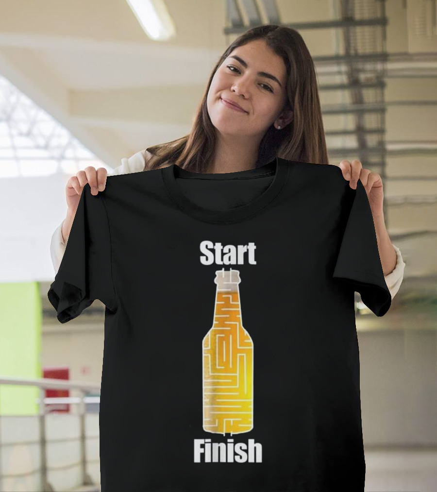 Start Finish Beer Maze Funny Drinking T-Shirt