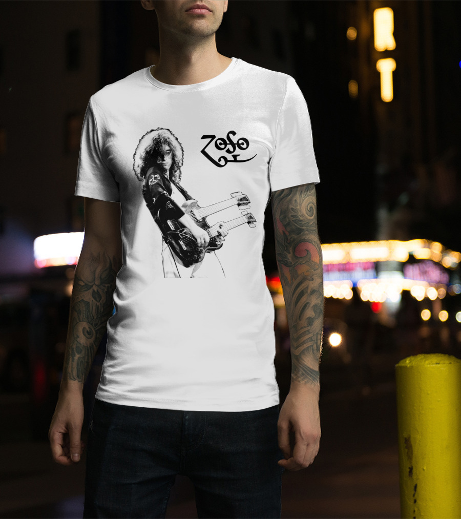 Lz 16 Zoso Double Neck Guitar Performance T-Shirt