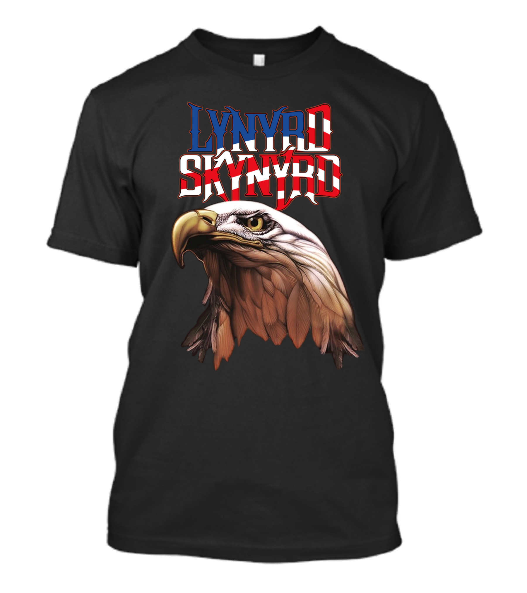 Lynyrd Skynyrd American Flag Text Eagle Head T-Shirt