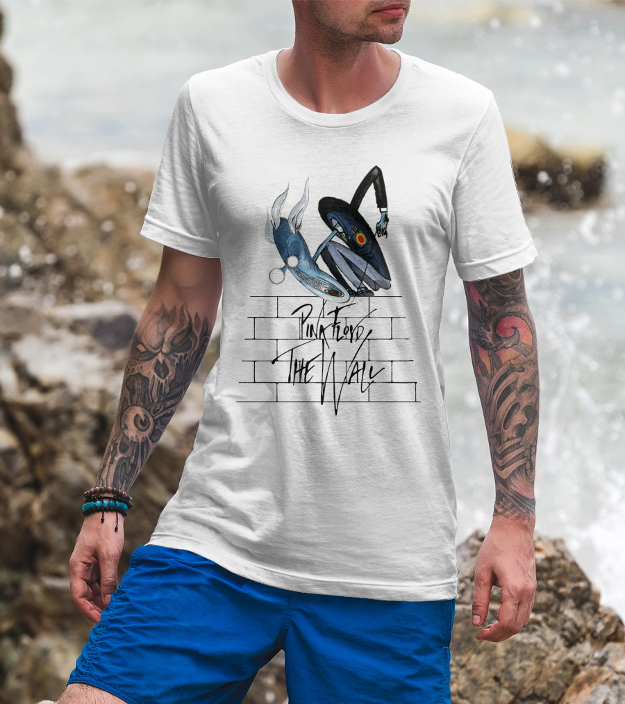 Pink Floyd The Wall Surreal Characters And Brick Wall T-Shirt