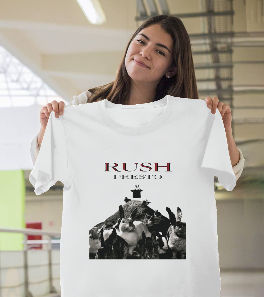 Rush Presto Album Cover with Rabbits and Magic Hat T-Shirt