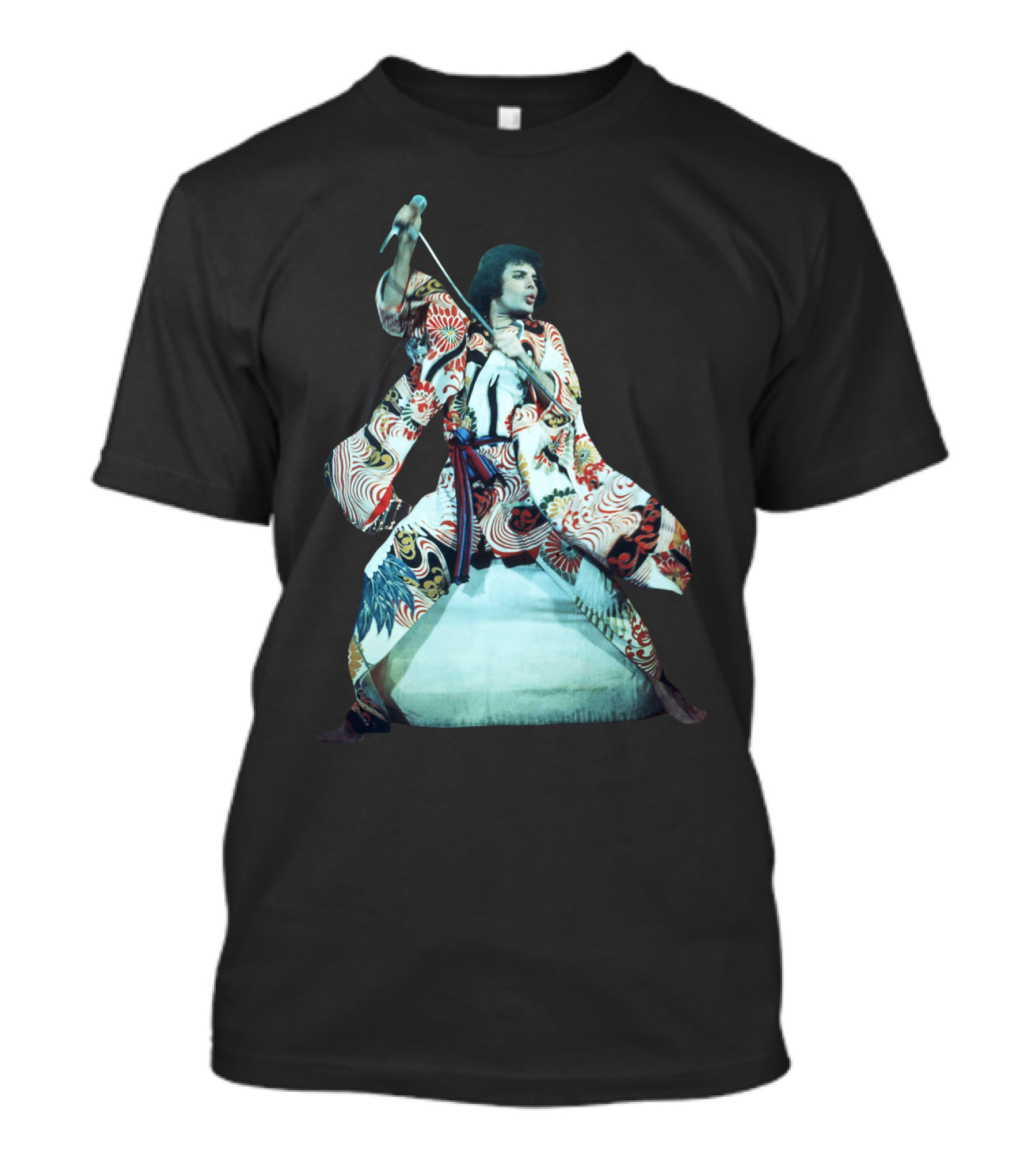 Qu Fm Hokusai-Style Warrior In Colorful Kimono Artwork T-Shirt