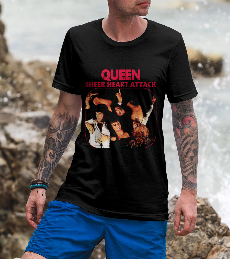 Queen Sheer Heart Attack Album Cover Quartet T-Shirt