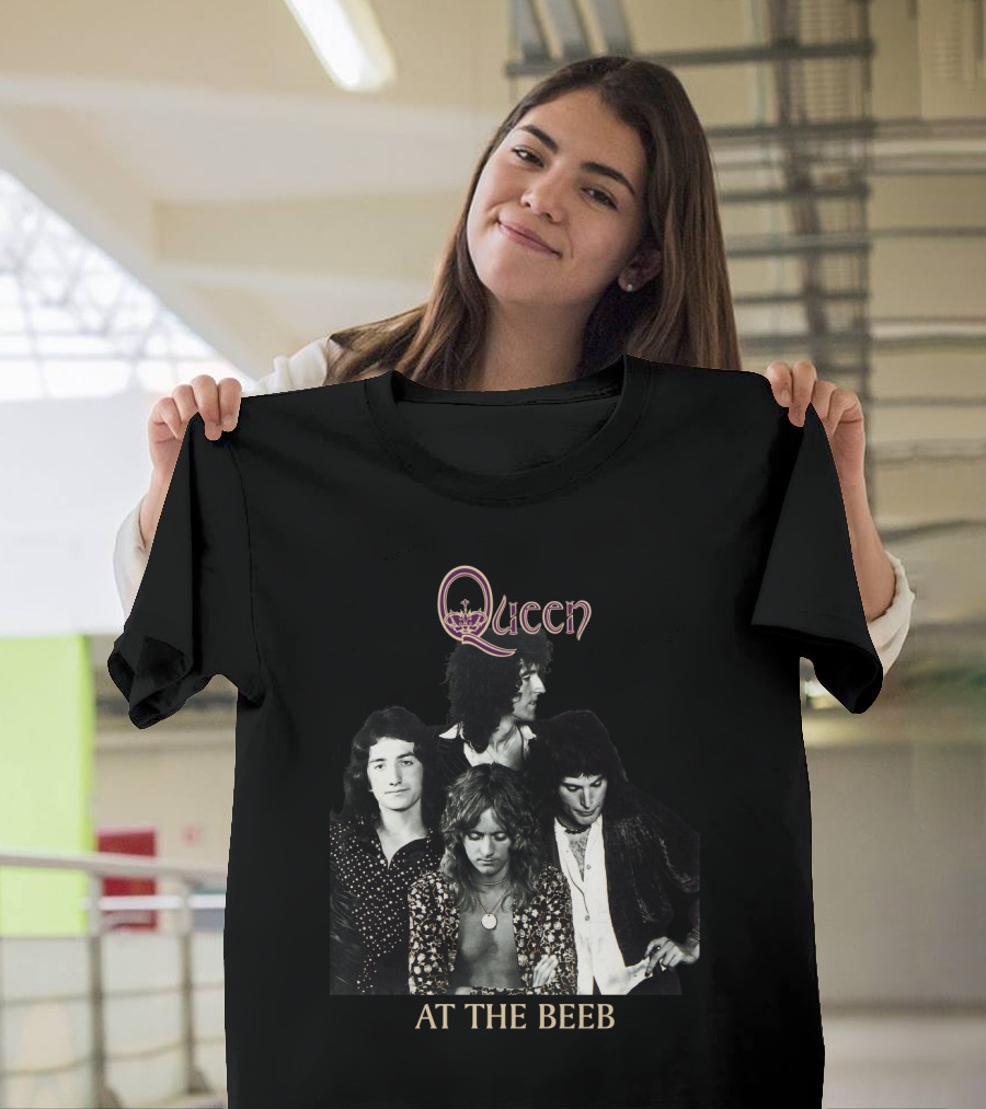 Queen At the Beeb Band Members Black and White Photo T-Shirt