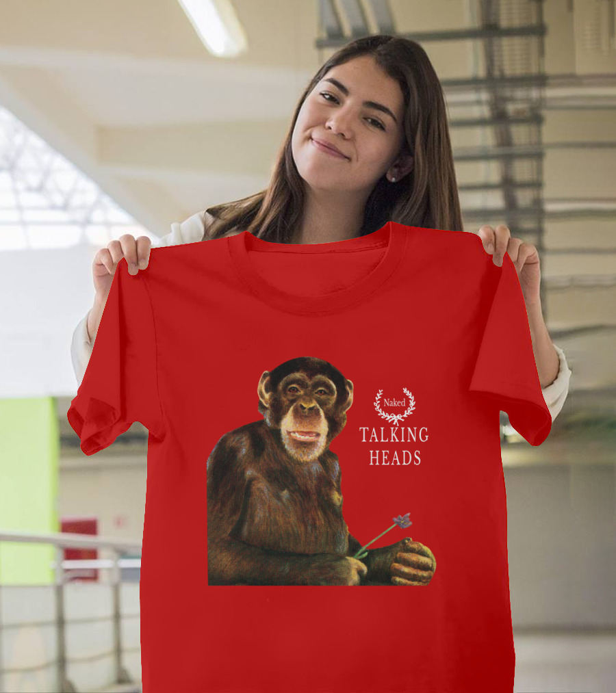 Naked Talking Heads Nothing But Flowers Monkey Holding Flower T-Shirt