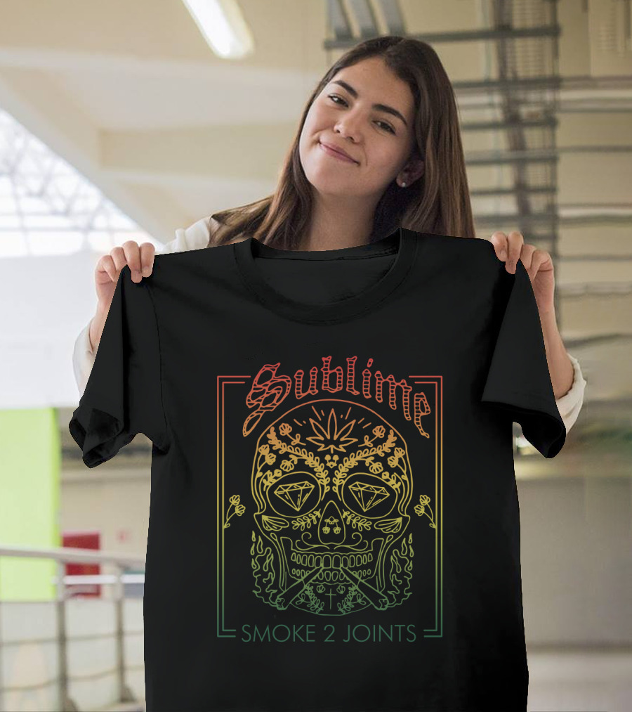 Sublime Smoke 2 Joints Day Of The Dead Skull T-Shirt