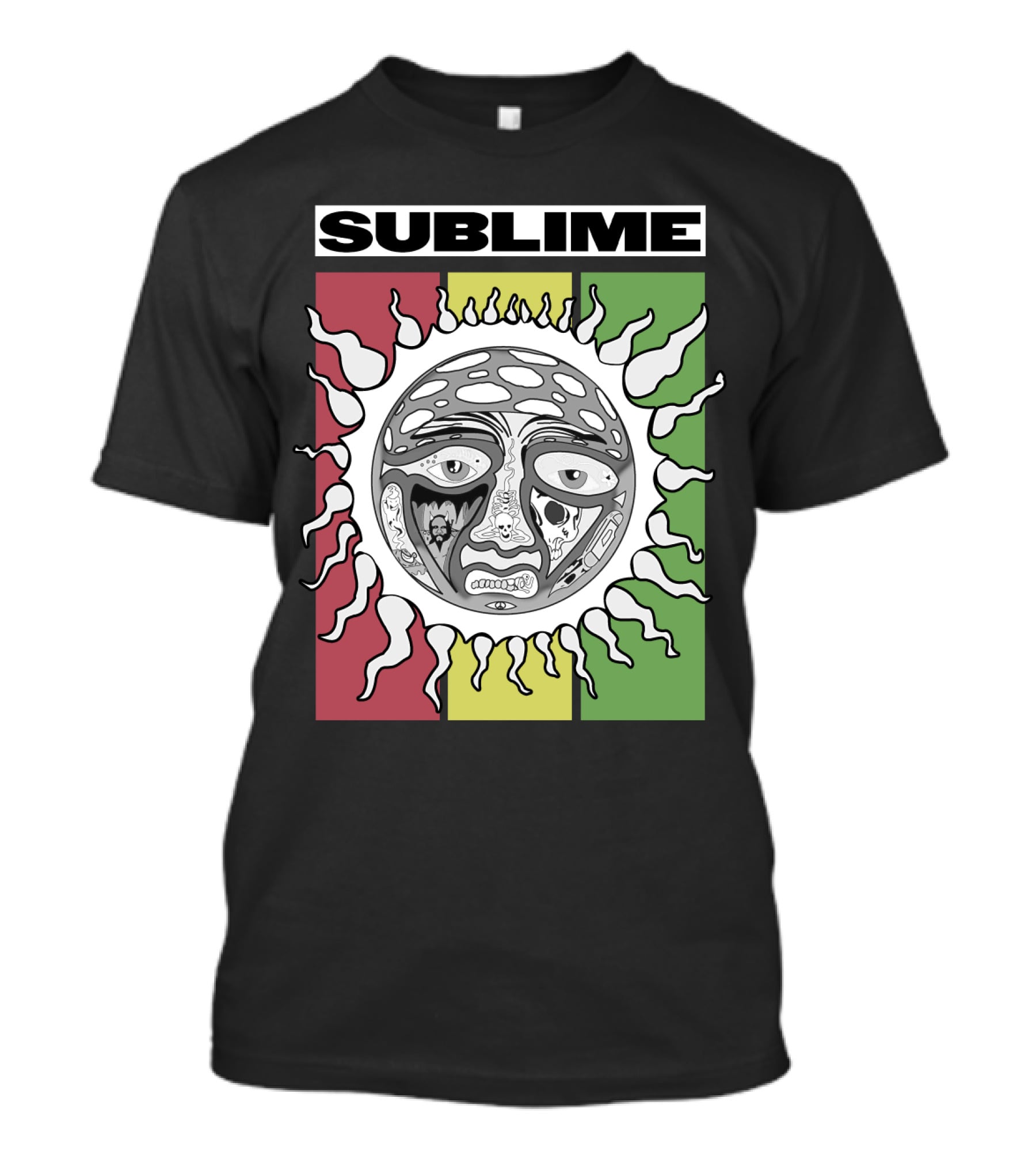 Sublime Sunface With Red Yellow Green T-Shirt