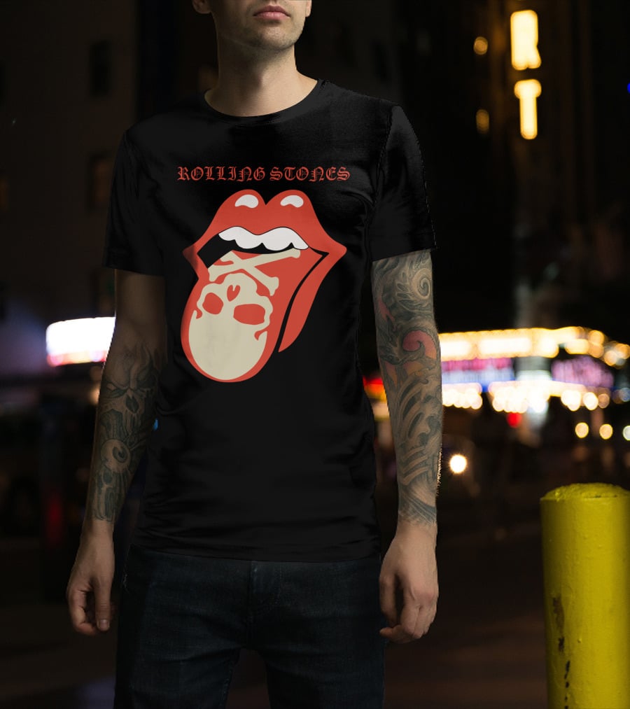 Rolling Stones Tongue With Skull T-Shirt