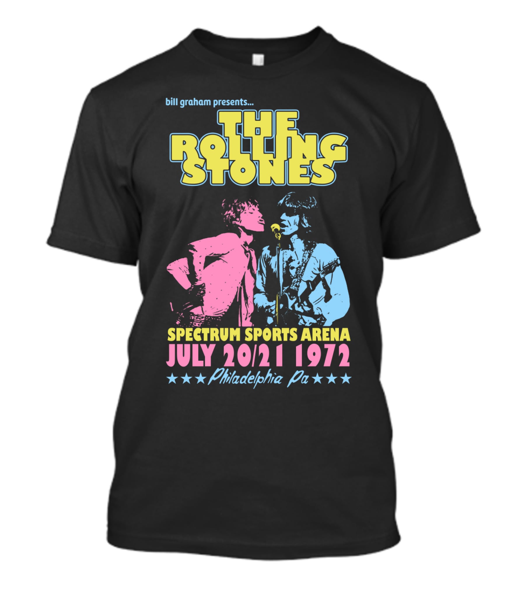 Bill Graham Presents The Rolling Stones Spectrum Sports Arena July 20 21 1972 Philadelphia Pa T-Shirt