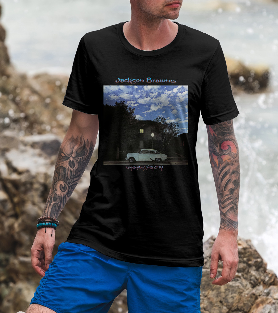 Jackson Browne Late For The Sky Vintage Car Night Scene T-Shirt