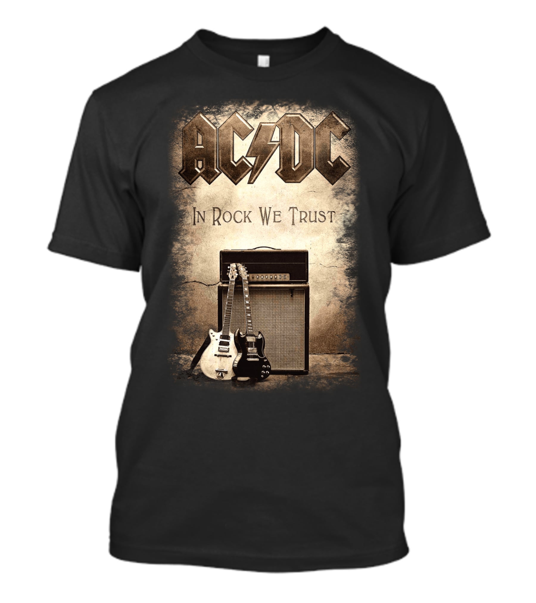 Acdc In Rock We Trust Electric Guitars Amplifier T-Shirt