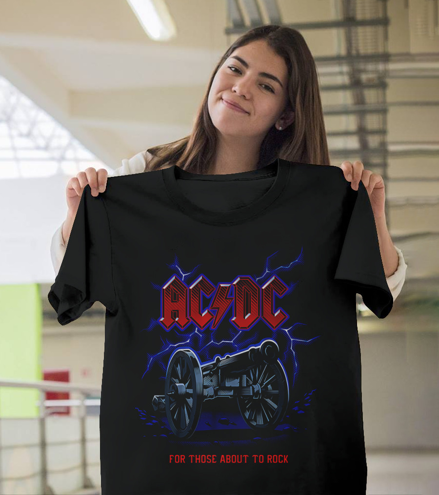 Acdc For Those About To Rock Cannon And Lightning T-Shirt