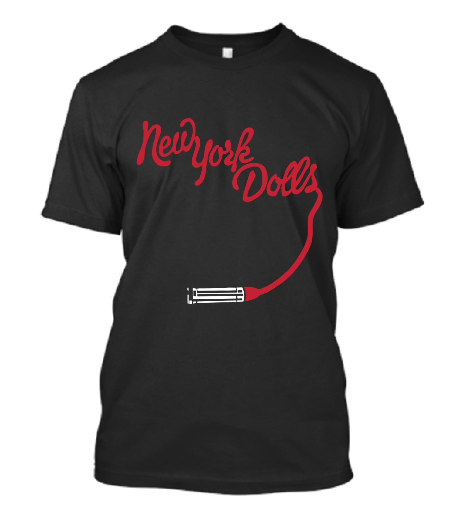 New York Dolls Lipstick Script T-Shirt