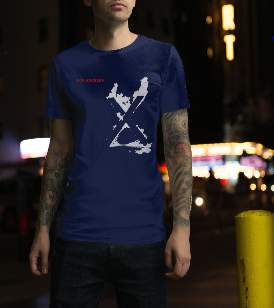 X Los Angeles Vintage Style Black T-Shirt
