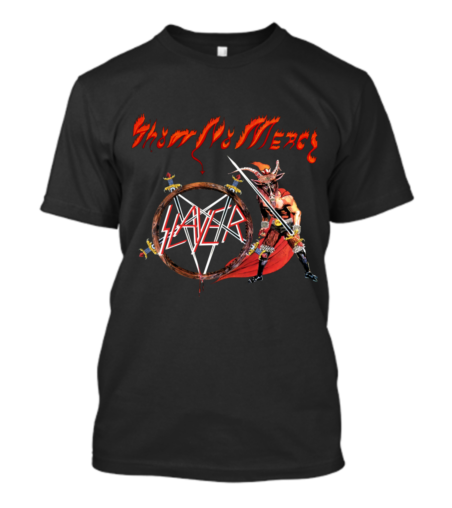 Slayer Show No Mercy Pentagram Sword Demon Icon T-Shirt