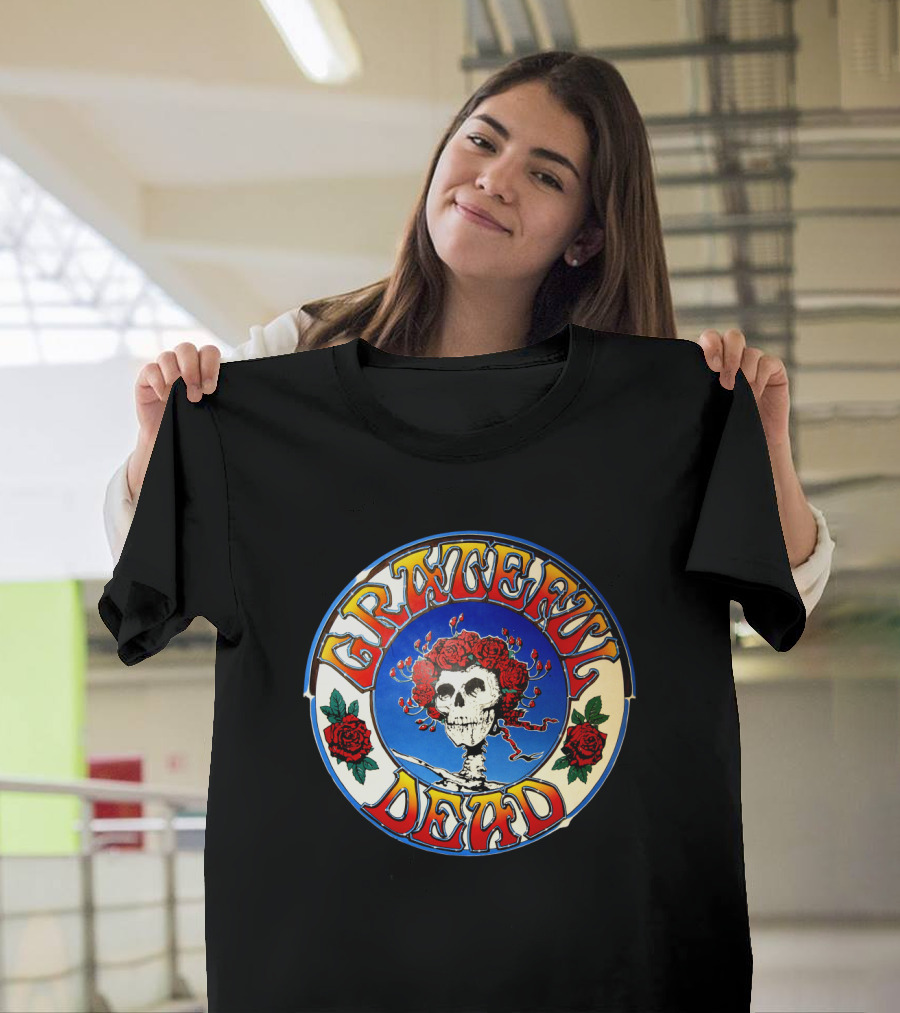Grateful Dead Skeleton And Roses Circular T-Shirt