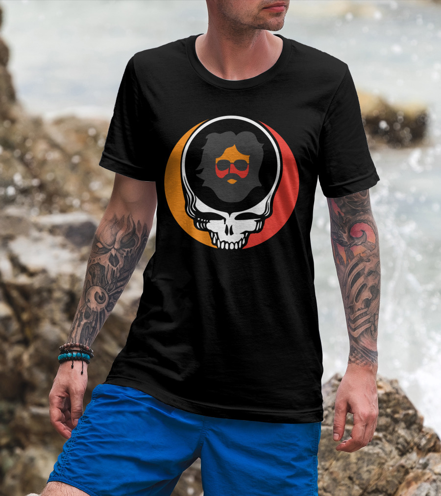 Grateful Dead Skull With Sunglasses And Sunset Colors T-Shirt
