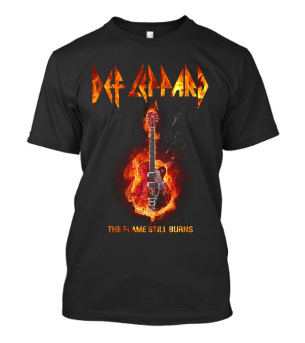 Def Leppard The Flame Still Burns Guitar Fire T-Shirt