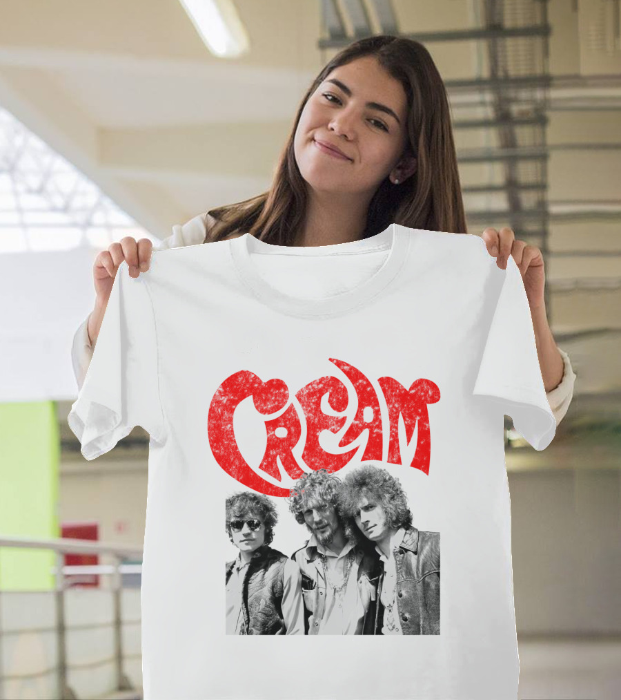 Cream Retro Band Photo Red T-Shirt