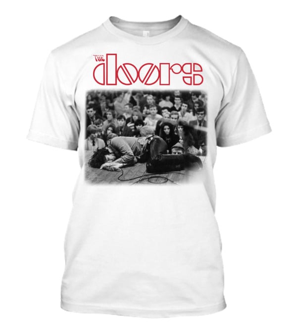 The Doors Vintage Concert Photography Black And White Crowd Scene T-Shirt