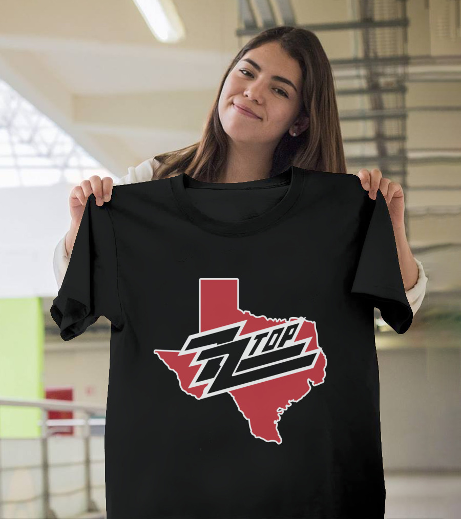 Zz Top Texas Red State Map T-Shirt