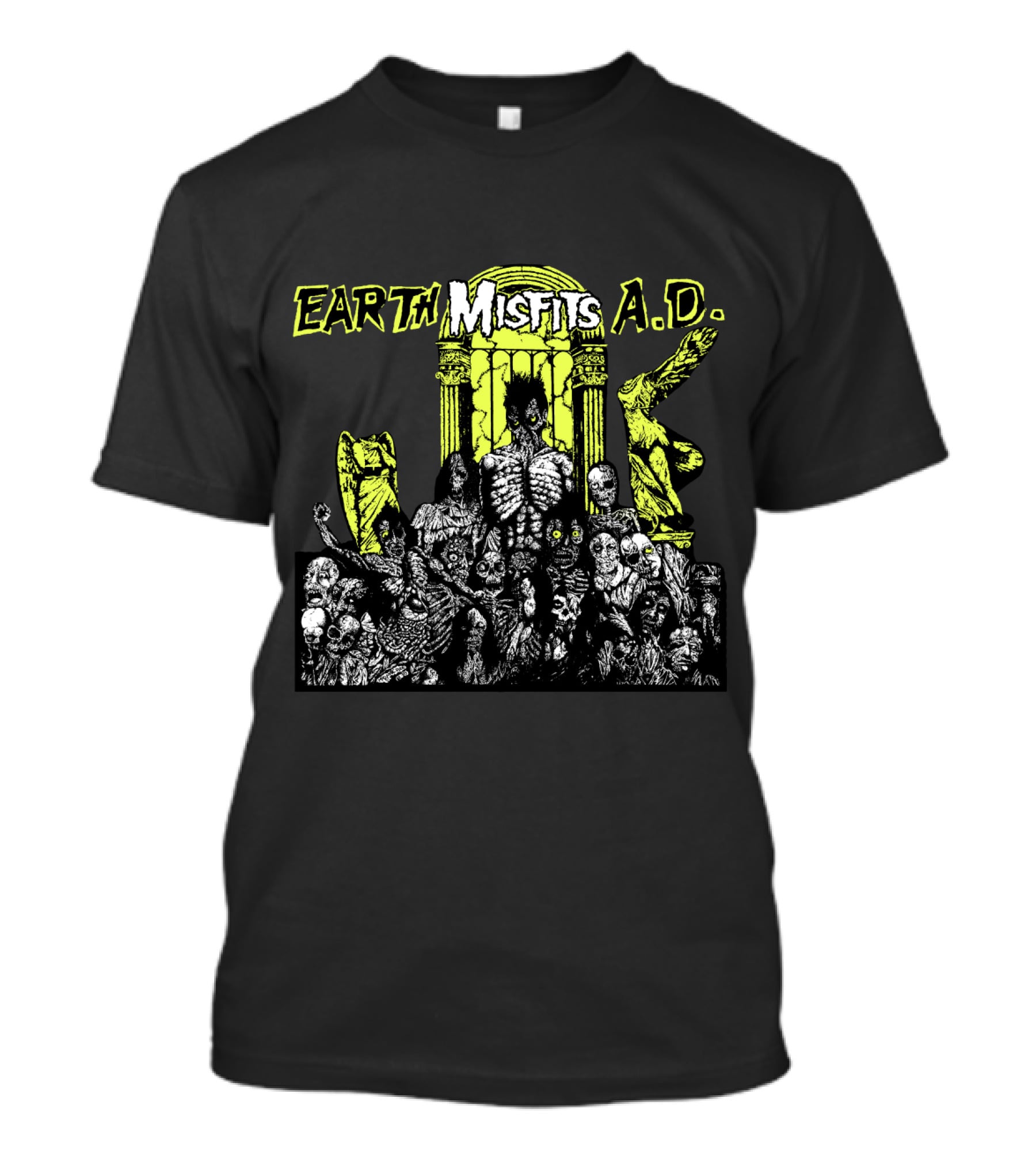Earth Misfits A.d. Gothic Zombies In Front Of Ancient Columns T-Shirt