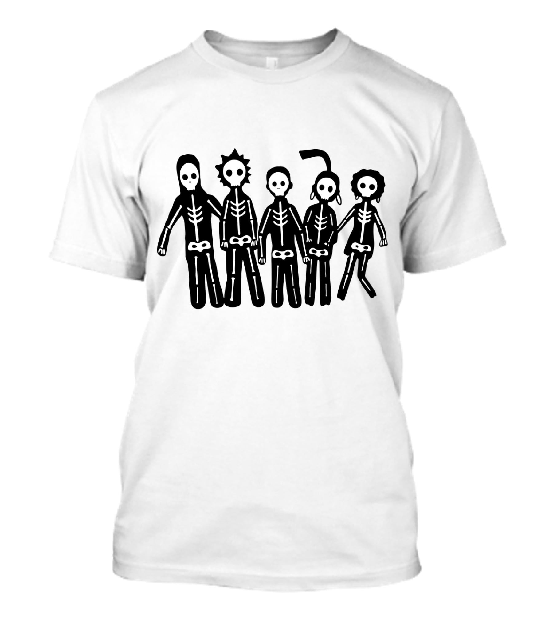 Mf 26 Skeleton Band Stick Figure Art T-Shirt