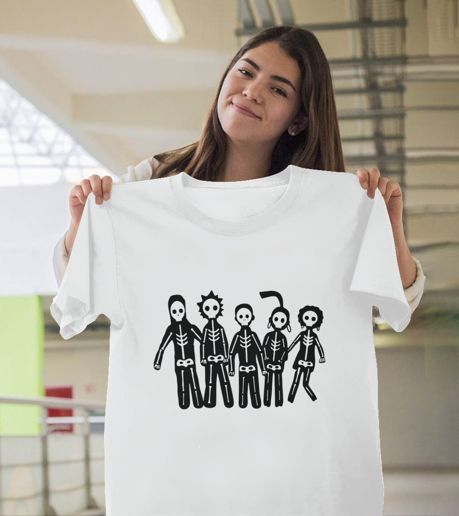 Mf 26 Skeleton Band Stick Figure Art T-Shirt