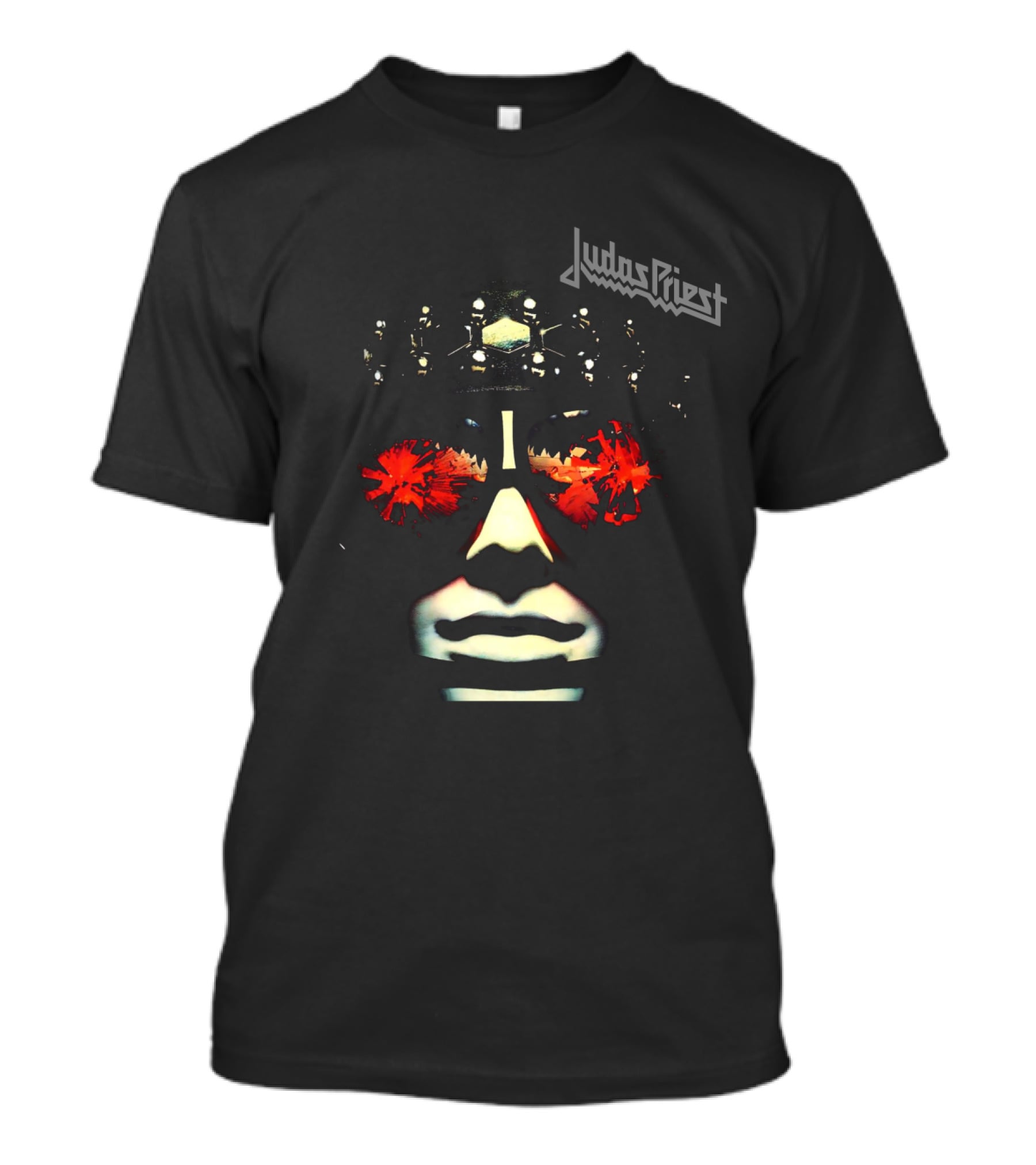 Judas Priest Stained Class Face With Red Glasses T-Shirt