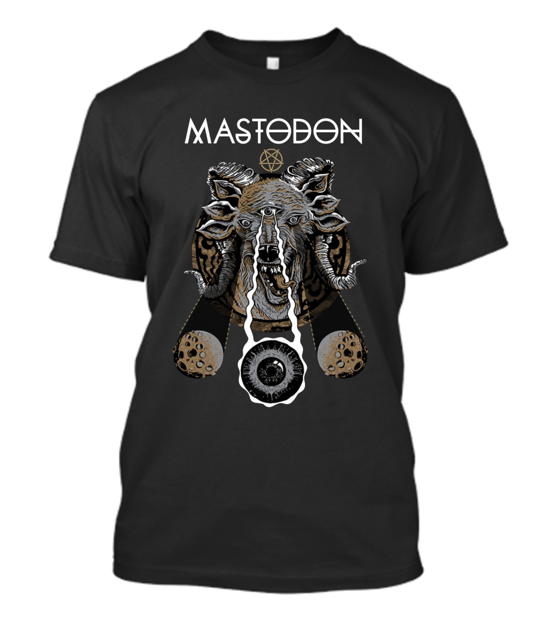 Mastodon Surreal Beast Pentagram Eye And Cosmic Elements T-Shirt