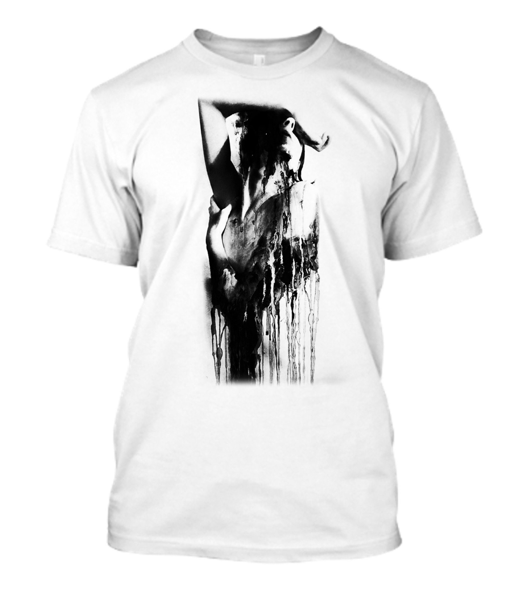 Inked Abstract Monochrome Figure T-Shirt