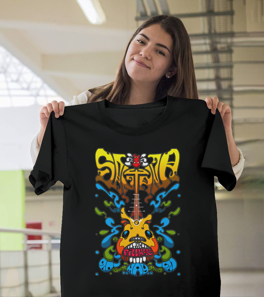 Santana The Fillmore 1968 Psychedelic Guitar Art T-Shirt